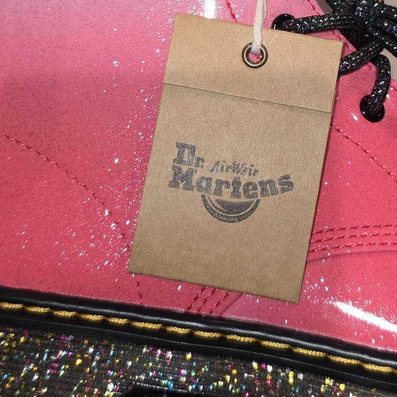Dr. Martens 1460 Gradient Glitter Lace Up cOMBAT‎ BootS pink Women's Size 6 New - Picture 14 of 15